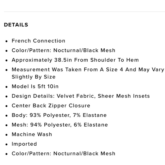 French Connection Viven Blue Velvet Dress 2 6 - Picture 8 of 8